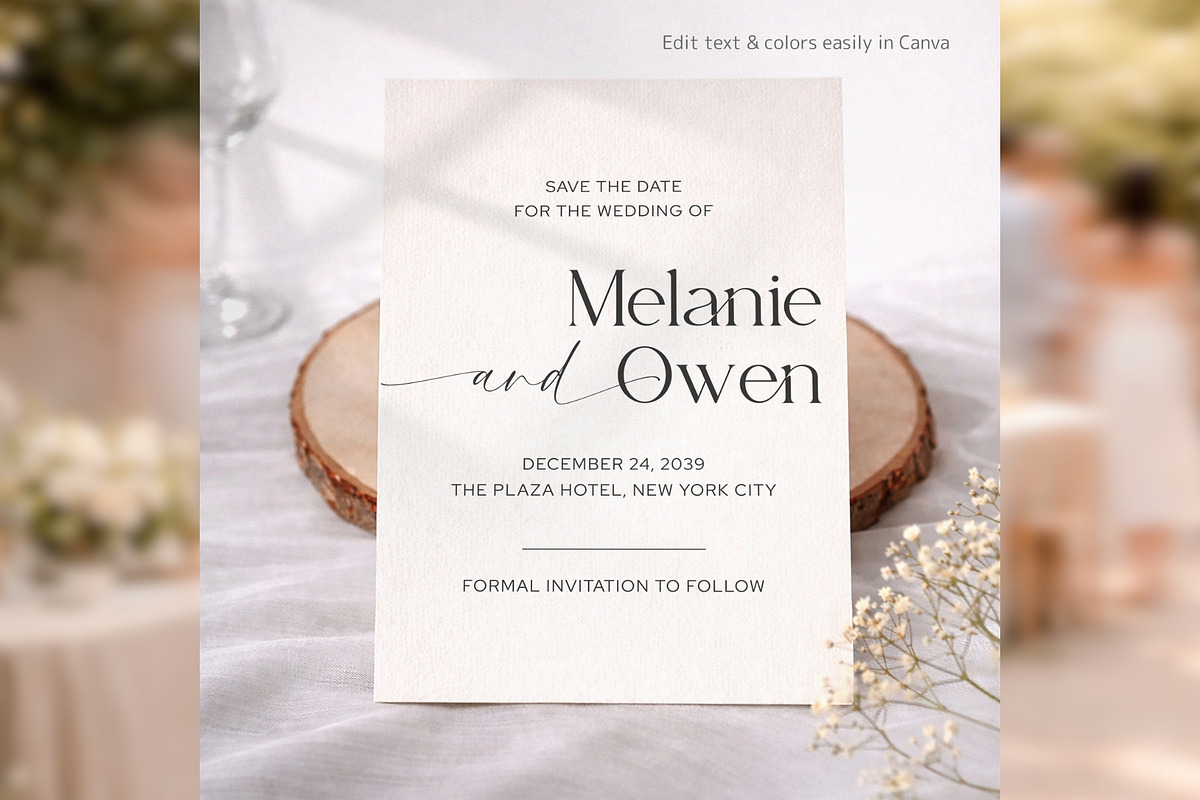 Elegant Save Date Canva bd005, an Invitation Template by TyphoonStudio (Photo 6 of 10)