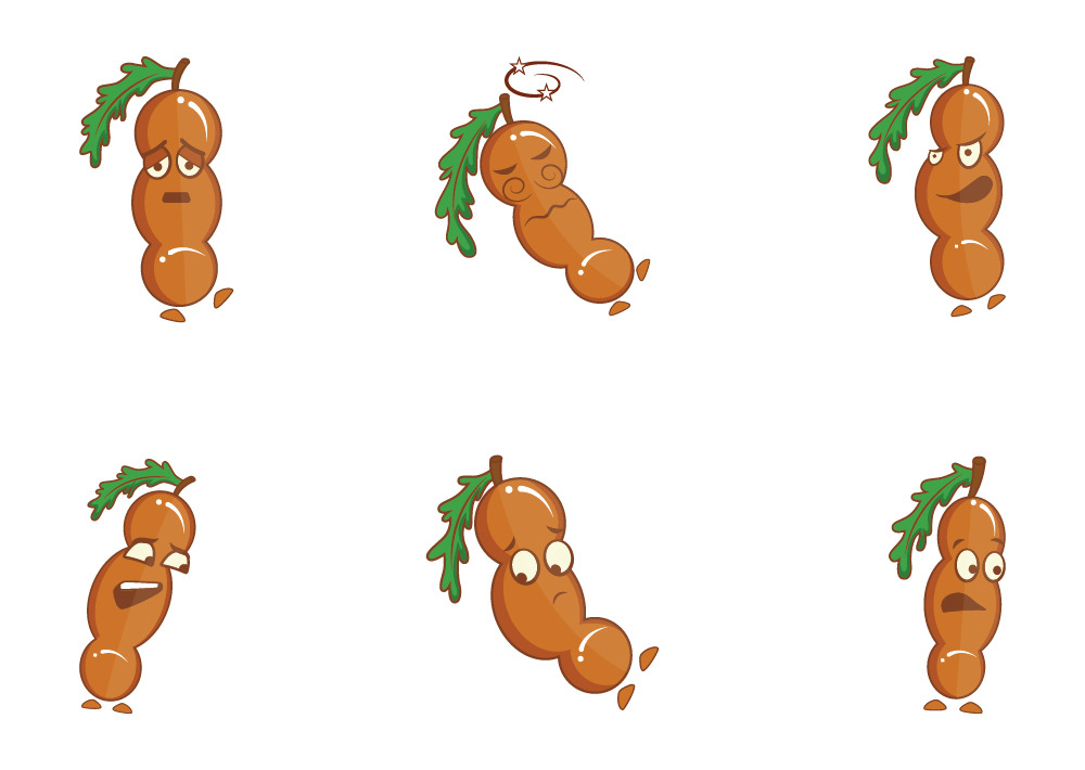 Illustration Of Tamarind Sticker Set, a Food Illustration by Nisha Droch