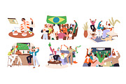 Football fans support teams set, a Sport Illustration by PaperTrident (Thumbnail 1 of 7)