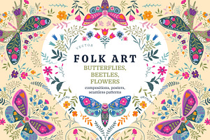 Folk Art Vector Collection, a Pattern Graphic by Molly art