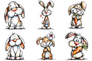 Watercolor Easter Bunny Clipart Bund, a Texture Illustration by DreamPrint404 (Thumbnail 5 of 6)