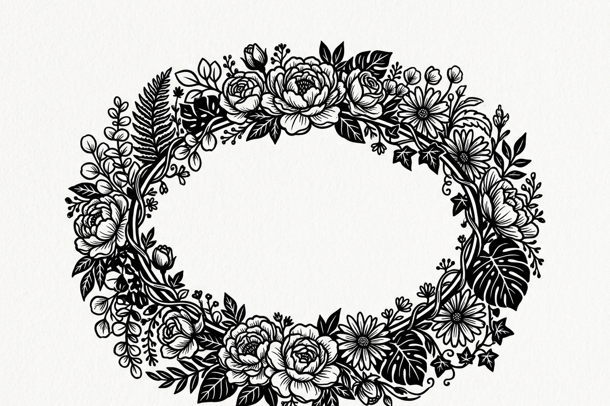 50 Elegant Floral Oval Mirror Frame, a Decorative Illustration by Amazin_art (Photo 6 of 29)