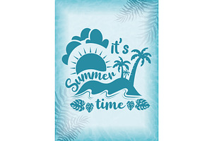 Its summer time poster with sun and, an Object Illustration by studioDK