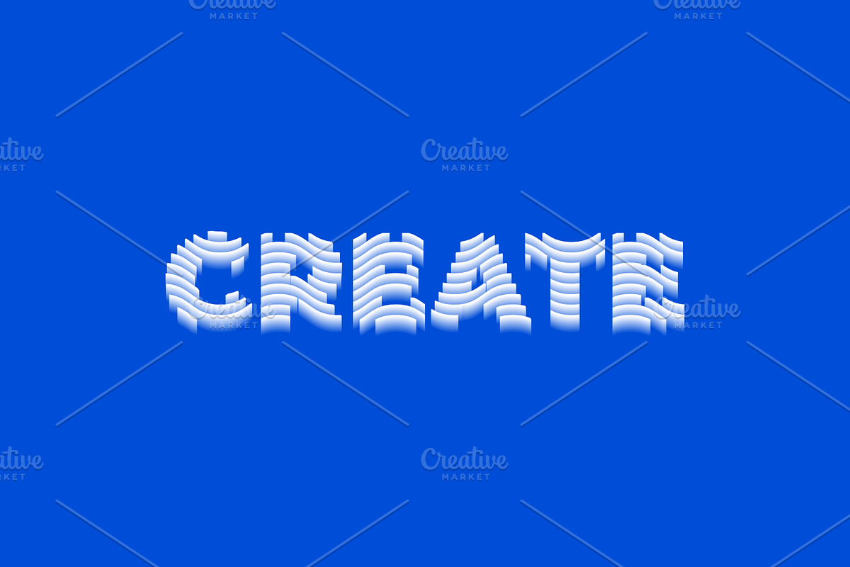 Create layered wavy font style., a Layer Style Add-On by Design Store (Photo 1 of 2)