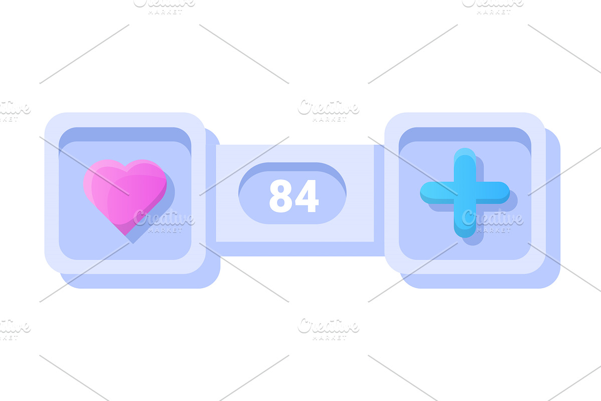 Game UI button. Mobile, an Object Illustration by Things for designers