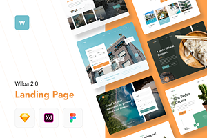 Wiloa 2.0 Landing Page Design UI-Kit