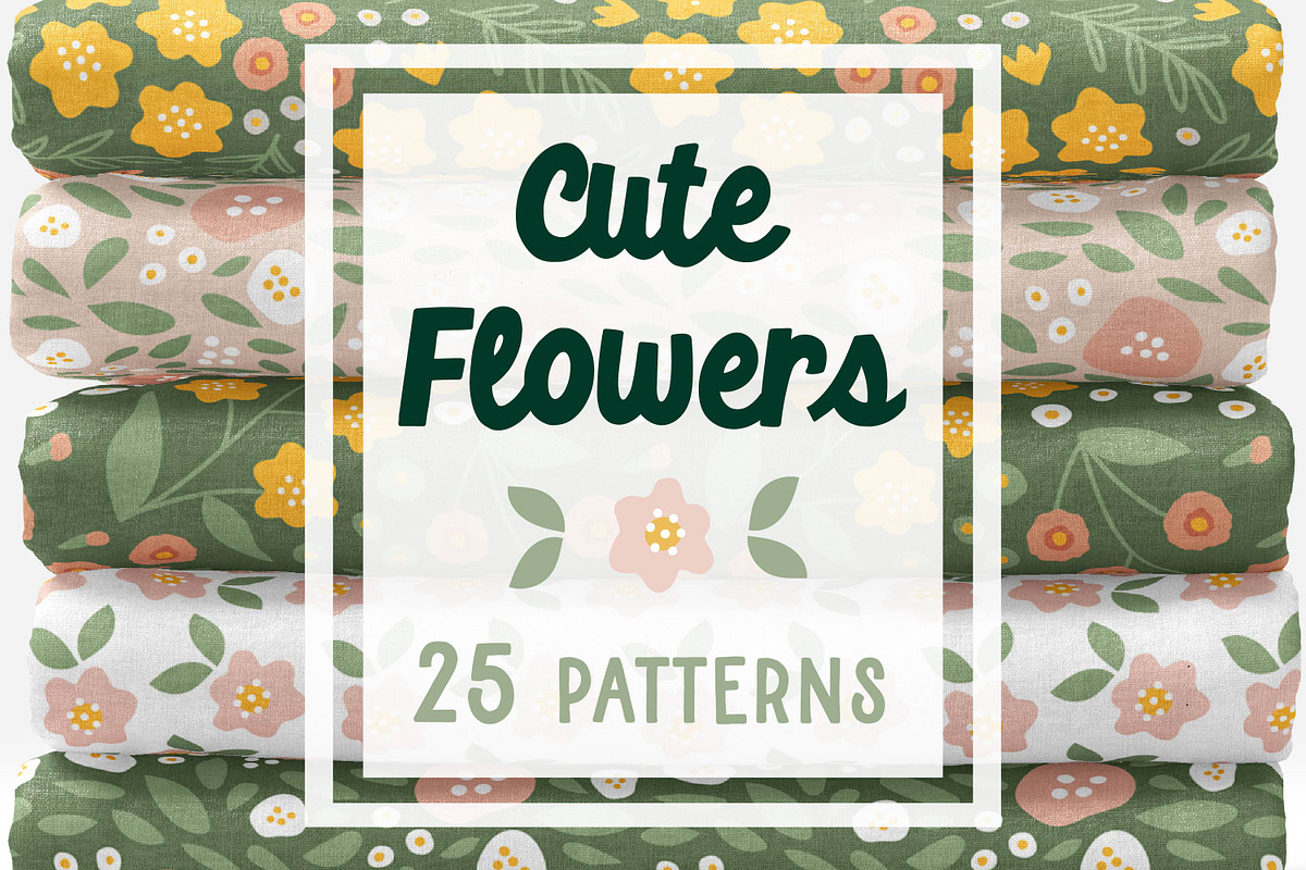 25 Cute pastel floral patterns, a Pattern Graphic by RevolutionizZed (Photo 1 of 18)