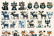 FOLK WOODLAND PARTY CLIPART, an Animal Illustration by Daring Digies (Thumbnail 3 of 9)
