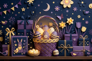 Glowing easter night composition wit, a Holiday Photo by Imaginarium