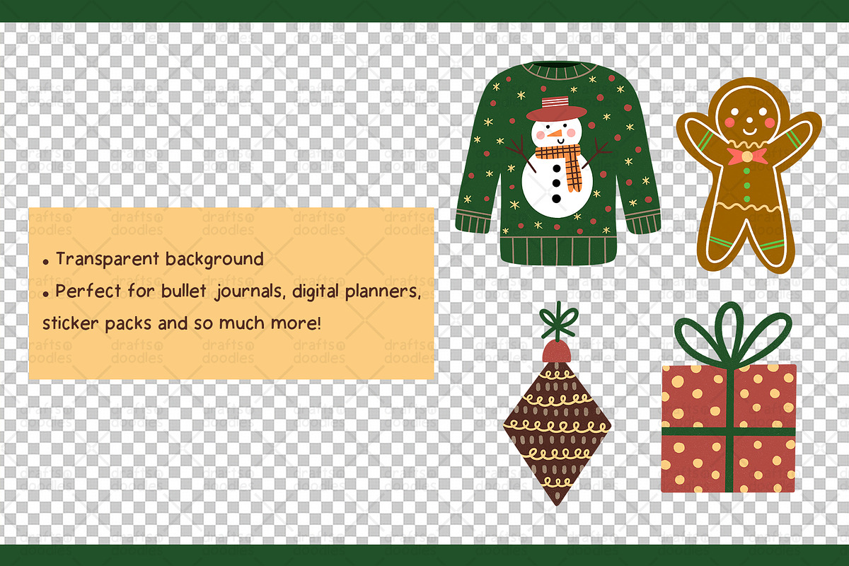 Christmas Elements Clipart Set, an Object Graphic by Drafts n Doodles (Photo 3 of 3)