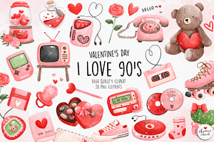 90's Valentines Clipart