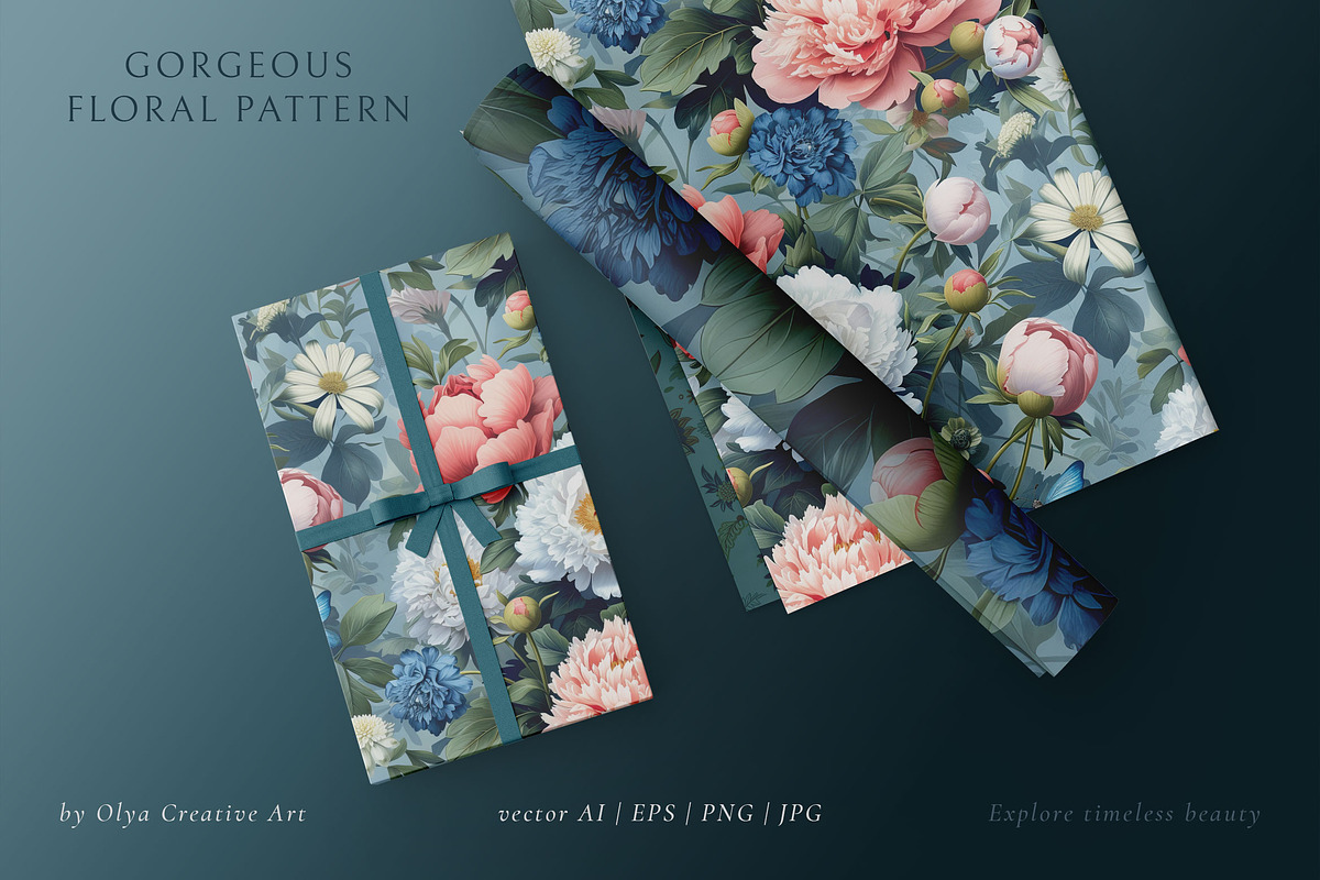 Gorgeous Peonies Floral Pattern 2, a Pattern Graphic by Olya Creative (Photo 4 of 7)