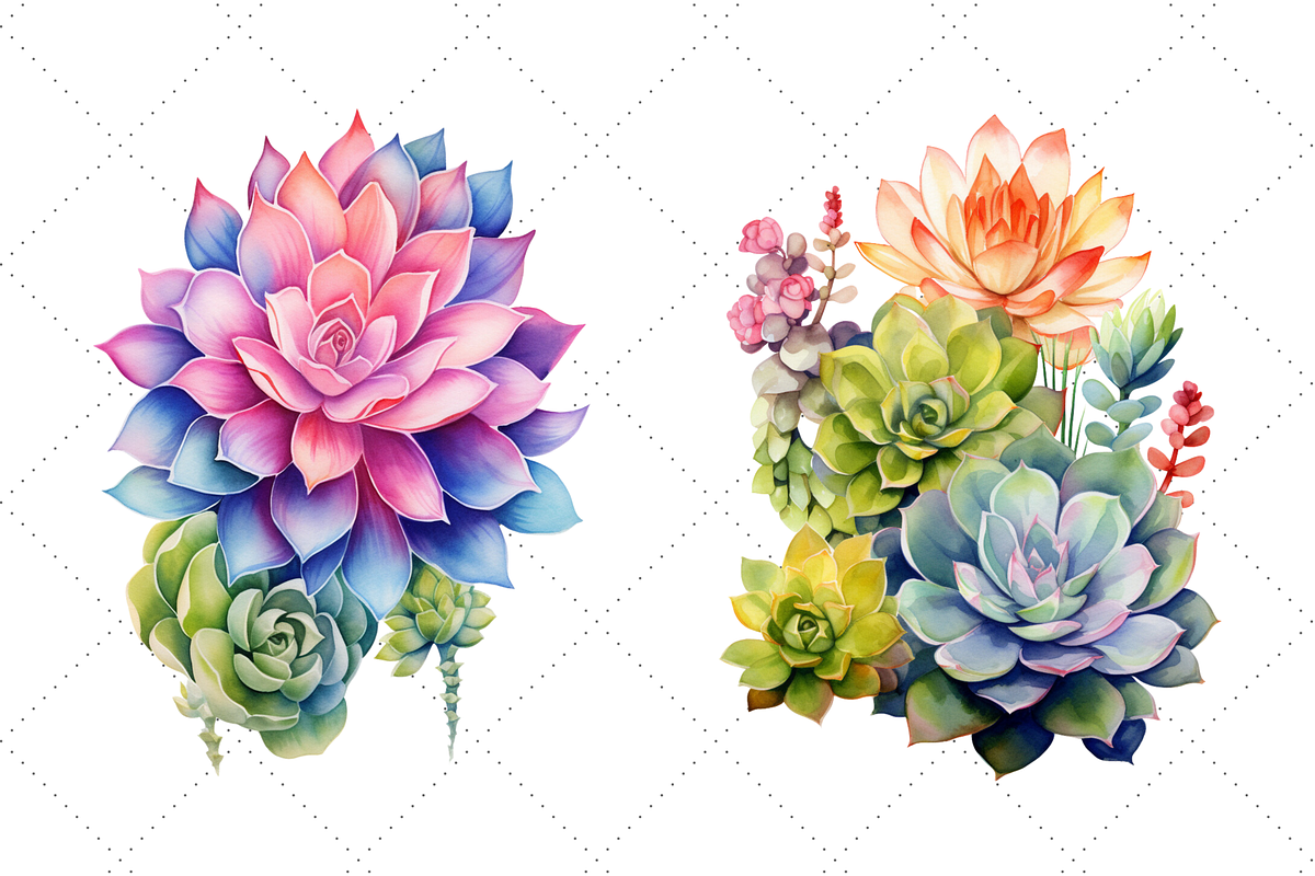 Succulent Variety Sublimation Art, an Illustration by FloridPrintables (Photo 2 of 7)