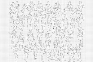 Procreate Plus Size Xxl Pose Brushes