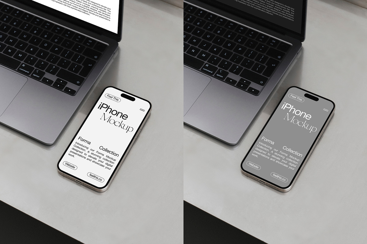 iPhone 16 Pro & MacBook Mockup PSD, an iPhone Mockup by Feel This (Photo 3 of 3)