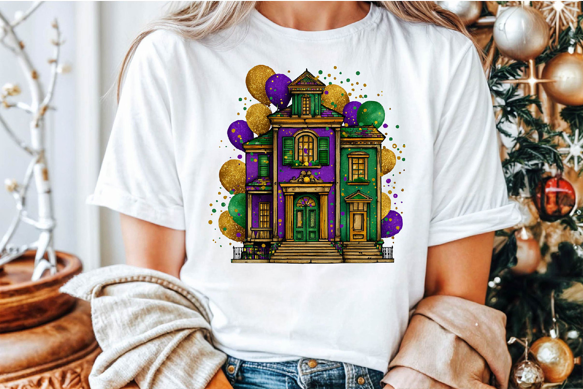 Watercolor Mardi Gras House Clipart, an Illustration by Sublimation Artist (Photo 6 of 6)