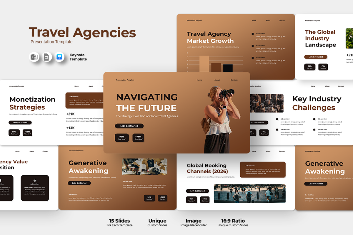 Travel Agencies - Keynote Template, a Presentation Template by Iqsiart Studio (Photo 1 of 3)