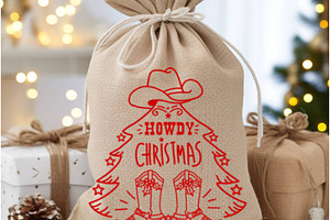 Cowboy Christmas SVG, PNG Howdy