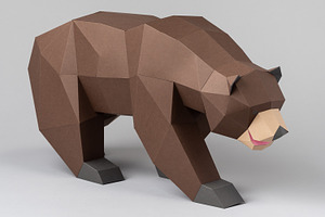 Brown Bear 3d papercraft template