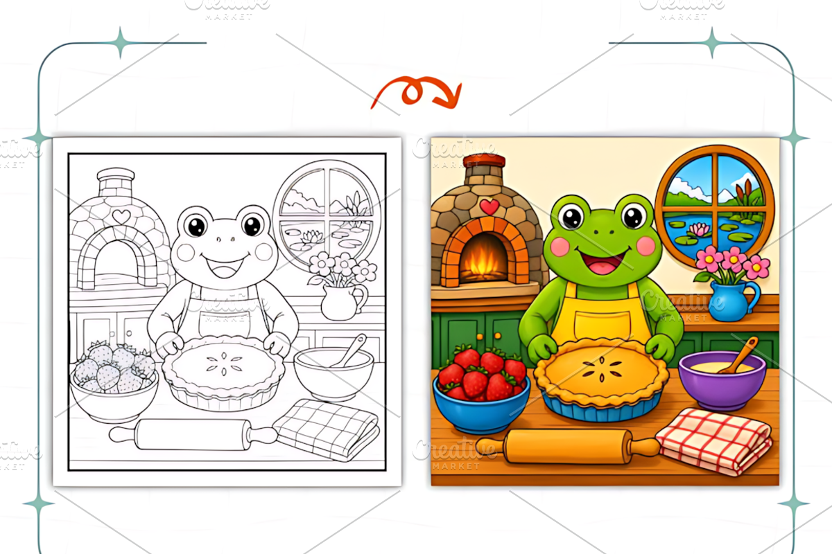 Bold Easy Frog Days Coloring Book, an Object Illustration by Coco Bloom (Photo 4 of 8)