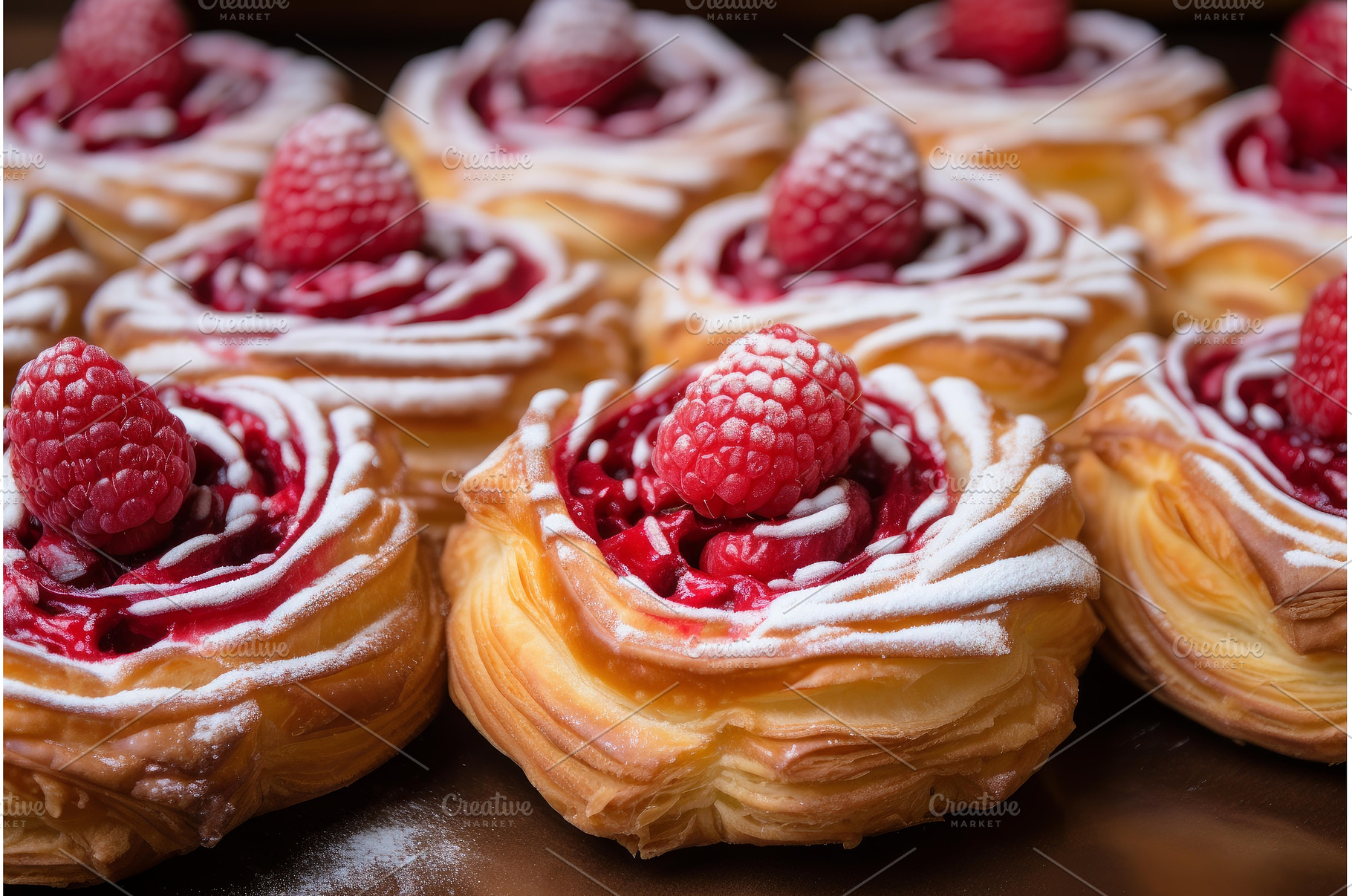Tangy Raspberry puffs bakery, a Background Photo by Ylivdesign