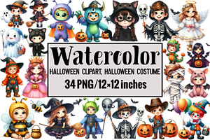 Halloween Clipart, Halloween Costume, an Illustration by Design Market
