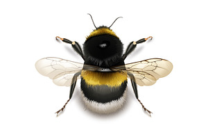 Vector Bumblebee with wings up.