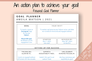 Editable Goal Planner Templates