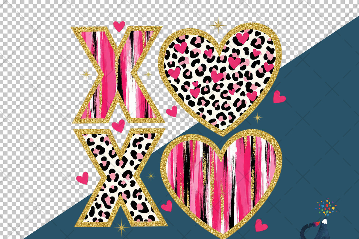 XOXO Valentine Day Heart Brushstroke, an Illustration by Creative Art (Photo 6 of 6)