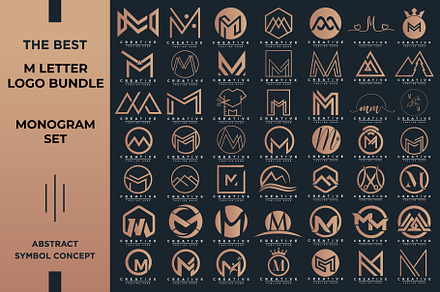 Letter M Logo Bundle MM Monogram Set