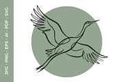 Elegant Crane Bird in Motion artwork, an Object Illustration by nandinigraphics (Thumbnail 1 of 3)