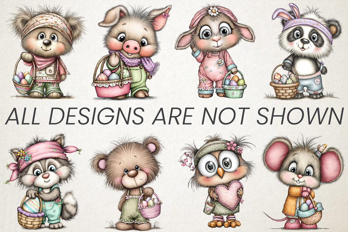 Whimsical Easter Cute Animals Set, an Animal Illustration by RobertsArt (Photo 5 of 6)
