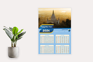 Modern Wall Calendar Design 2024