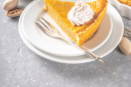 Traditional autumn pumpkin pie containing pumpkin pie, pumpkin cake, and, a Food & Drink Photo by Rimma