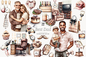 Fathers Day Clipart PNG, a Person Illustration by GlamArtZhanna