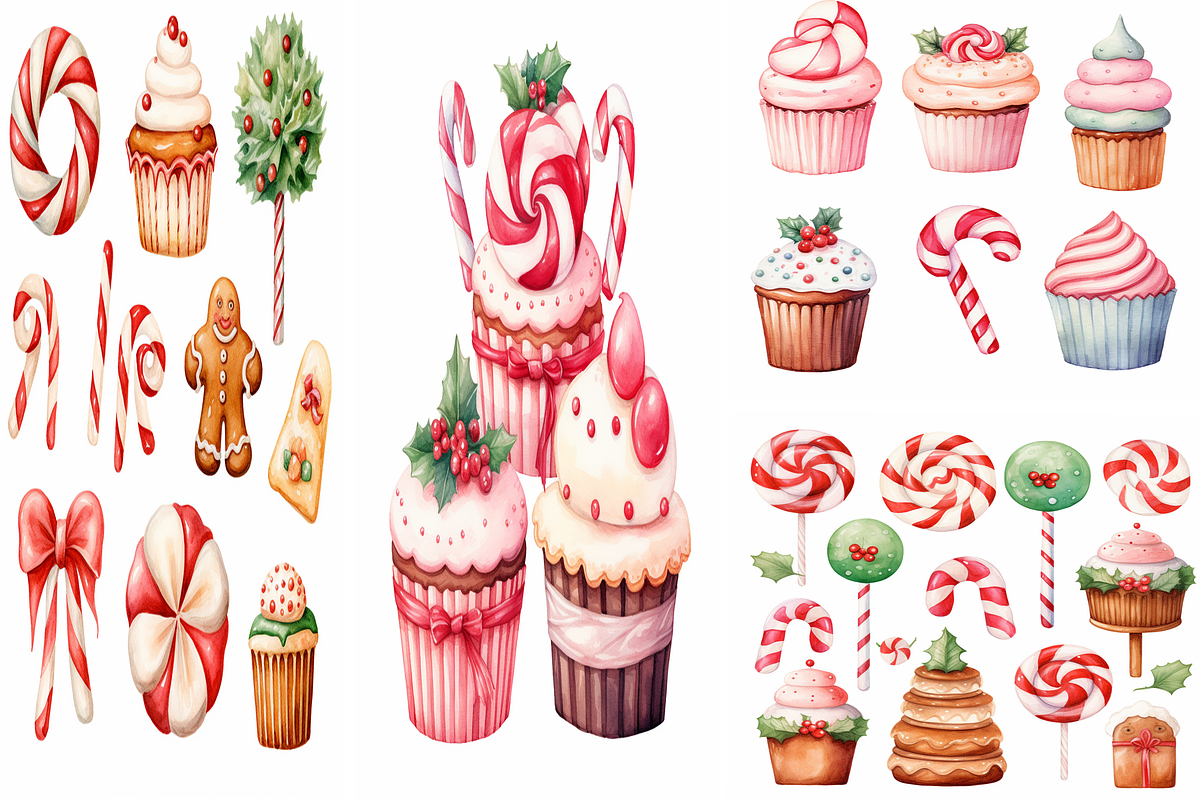 Watercolor Kawaii Sweets, a Background Graphic by Printable Treasure (Photo 2 of 3)