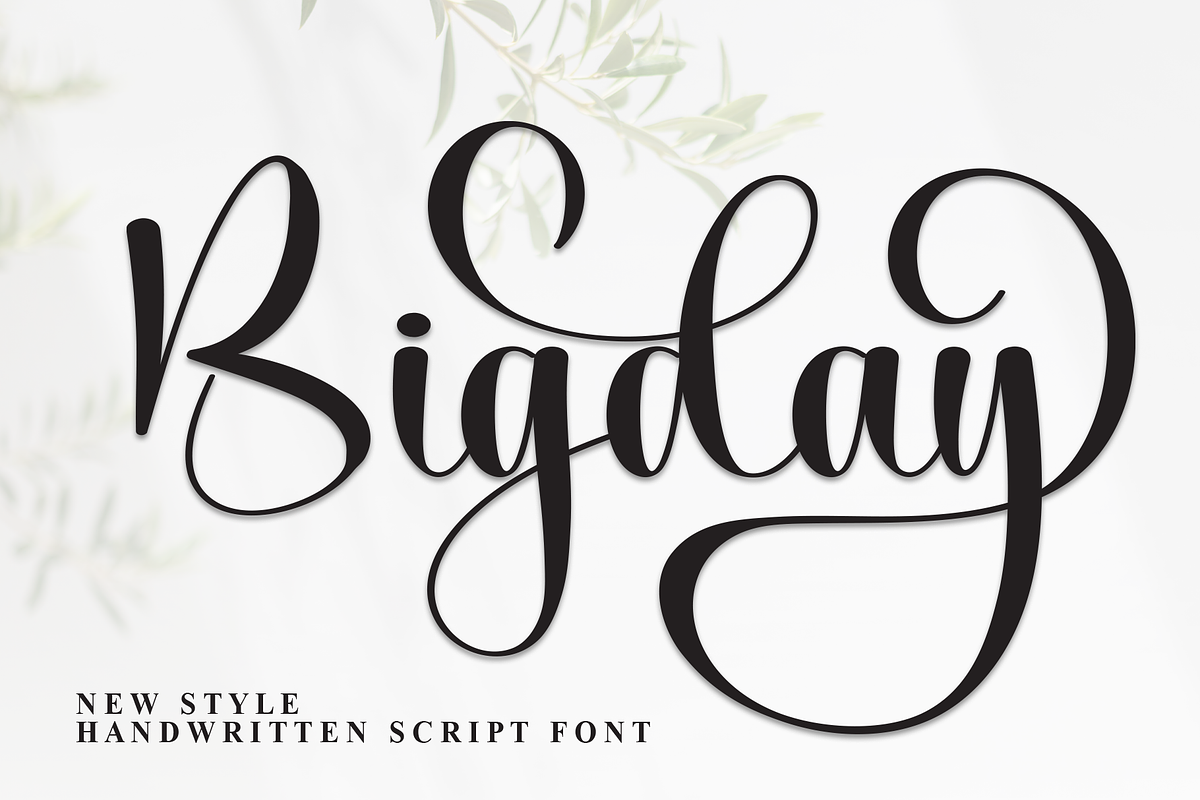 Bigday | Script Font, a Handwritten Font by Scratchones (Photo 1 of 9)