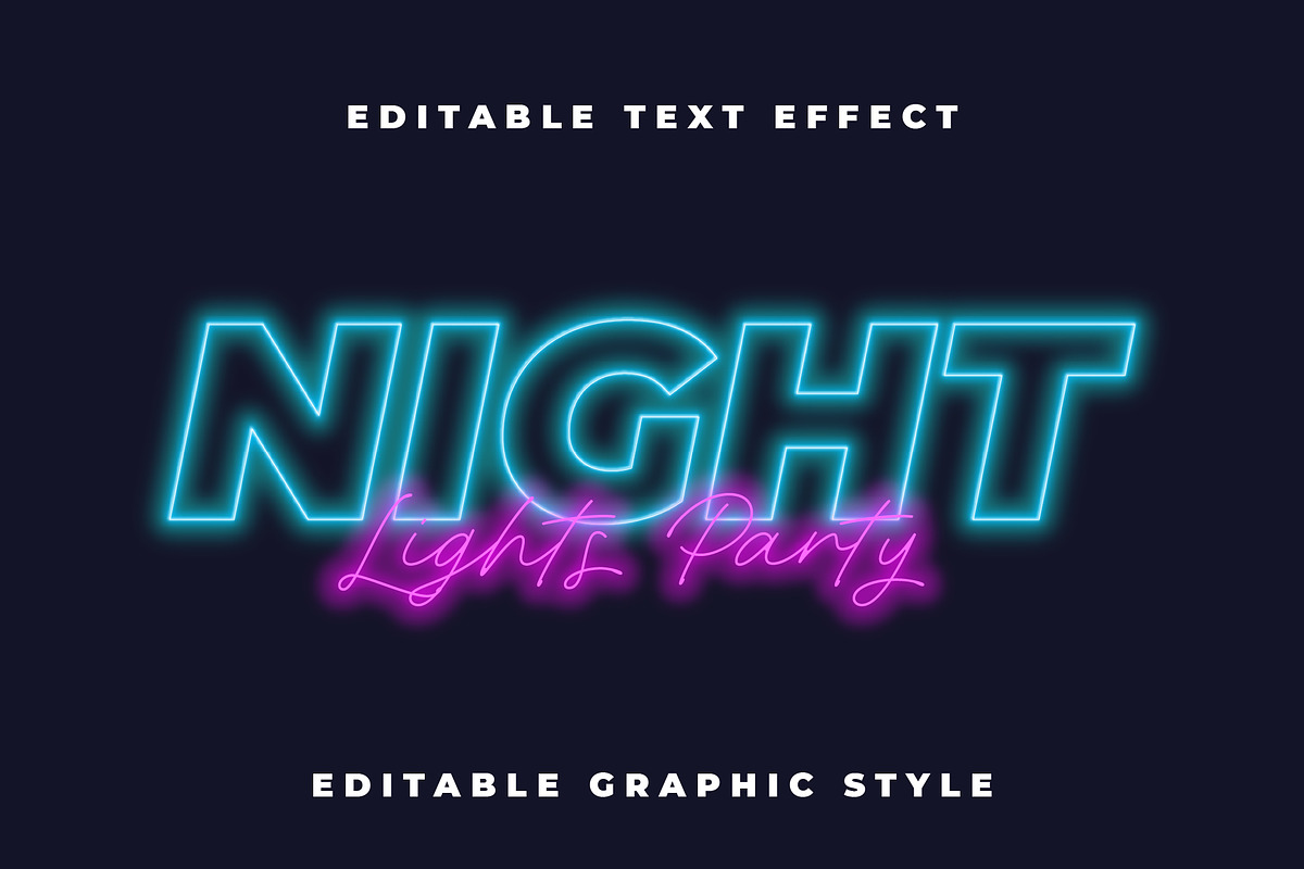 Neon Glow Lines Text Effect preview 3