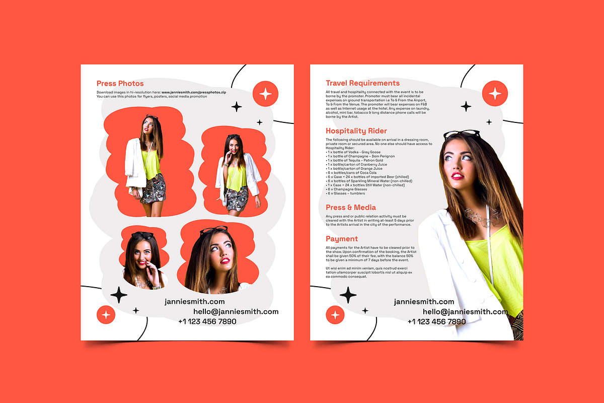 Influencer Media Press Kit / EPK, a Resume Template by vinyljunkie (Photo 3 of 8)