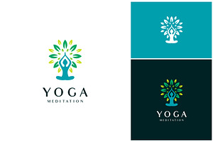 Yoga Meditation Nature Leaf Logo, a Branding & Logo Template by ika trisiana