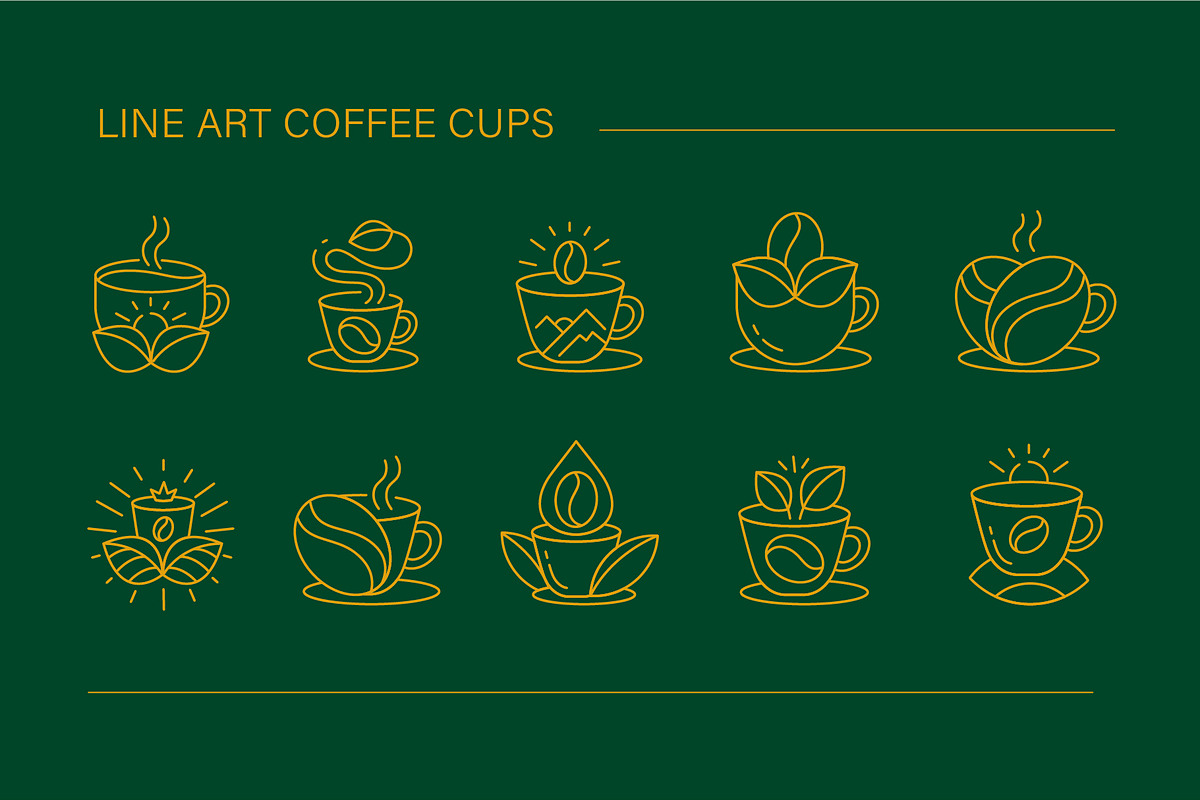 Coffee Line Art Branding Kit, a Branding & Logo Template by Lettering_Logo (Photo 3 of 15)