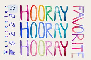 Watercolor Words Clip Art Words, a Decorative Illustration by Eryn Rose Design