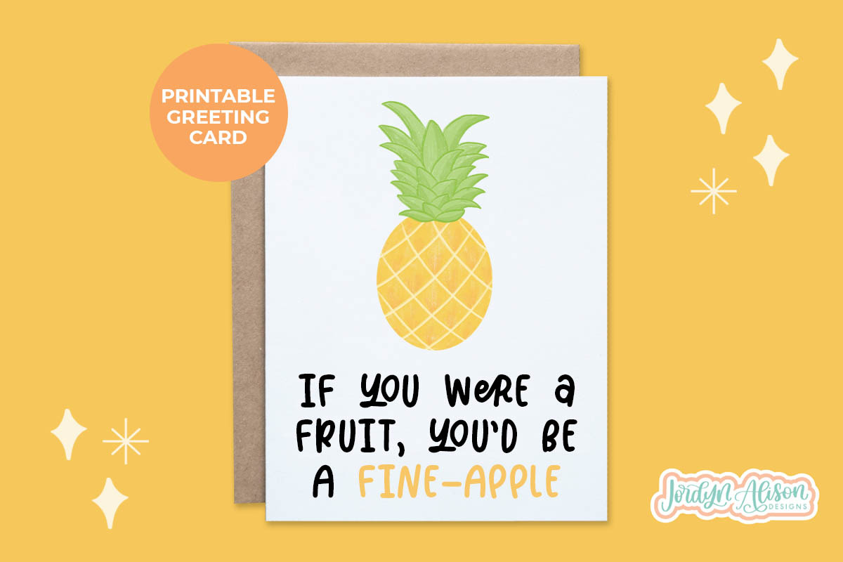 Printable Fruit Puns Cards, a Graphic by Jordyn Alison Designs (Photo 4 of 7)
