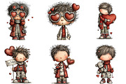 Whimsical Valentine's Day Clipart, an Illustration by CraftArtStudio (Thumbnail 3 of 6)