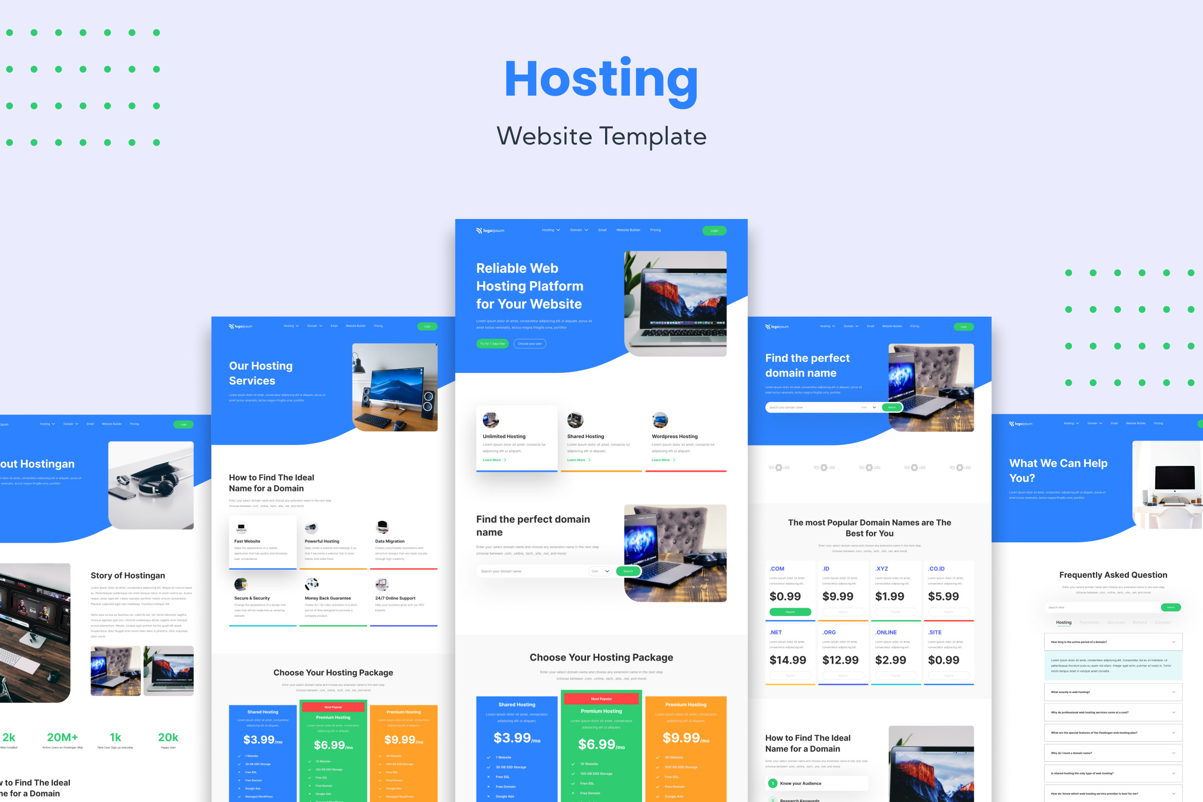 Hosting Service Website Template, an UI Kit Template by Kreativ Space