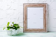 Frame mockup with apple tree flowers, a Print Template by TasiPas (Thumbnail 3 of 4)