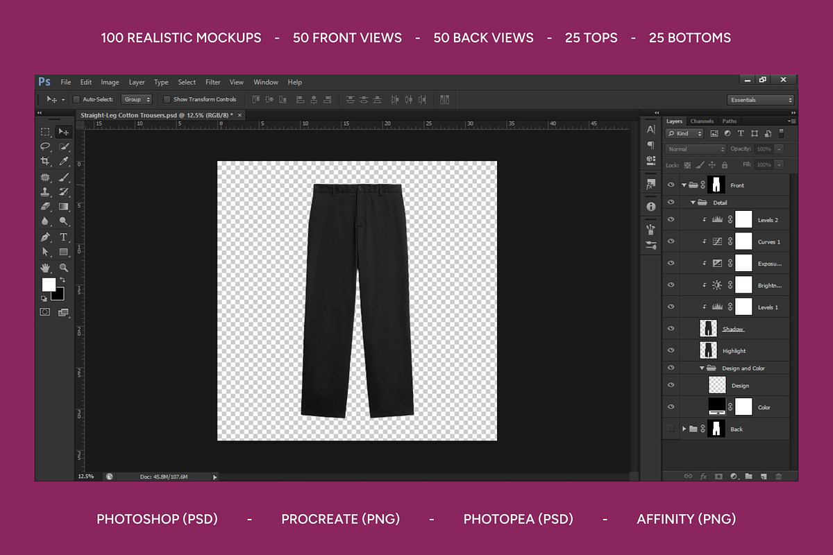 100 Realistic Streetwear Bundle, a Bottom Mockup by AtelierDuVow (Photo 6 of 10)