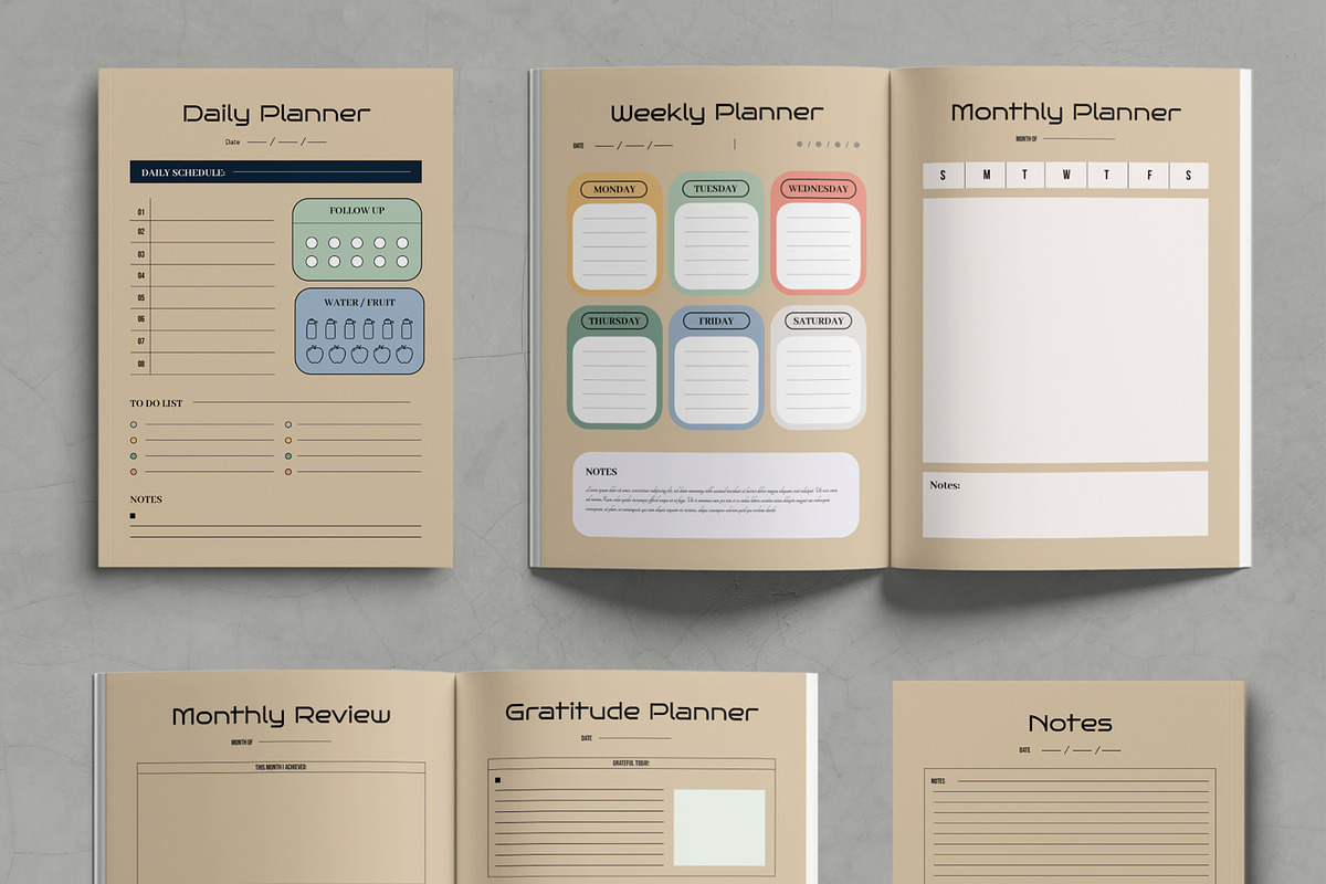 Daily Weekly Monthly Planner Book, a Brochure Template by MightyDesign (Photo 2 of 6)