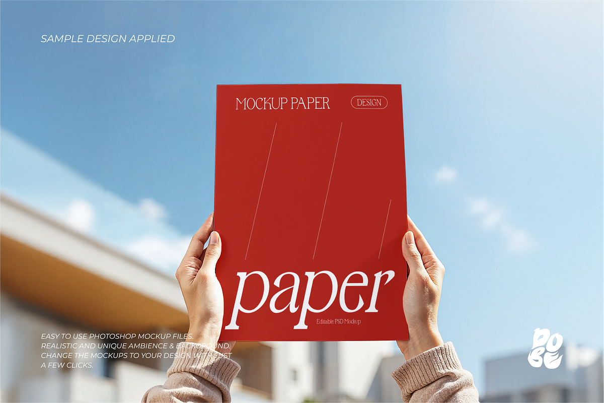 Hand and Paper Mockup Set, a Books & Magazine Mockup by DOBE Studio (Photo 9 of 10)
