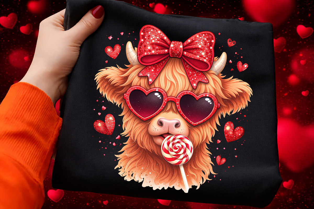 Valentine Coquette Png, Highland Cow, an Illustration by Craft Nest (Photo 2 of 6)